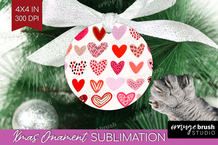 Hearts Ornament PNG - Valentines Day PNG Sublimation