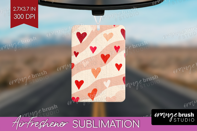 Hearts Air Freshener PNG - Valentines Day PNG Sublimation