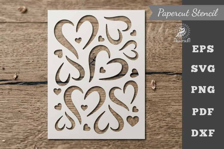 Heart Pattern Stencil Paper cutting
