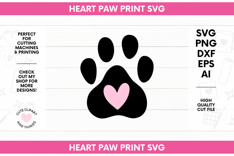 Paw Print SVG | Heart Paw Print