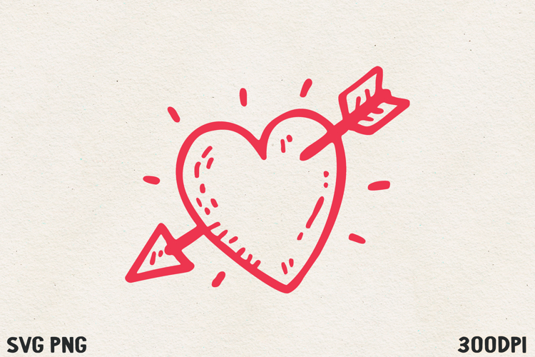Heart with Arrow SVG PNG | Classic Valentine Love