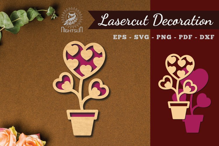 Heart Plant Laser Cut Decoration example image 1