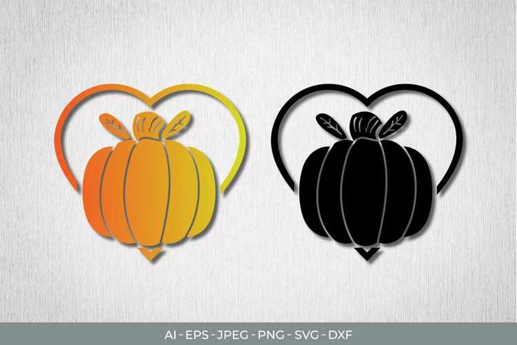 Heart Pumpkin with Gradient Color SVG
