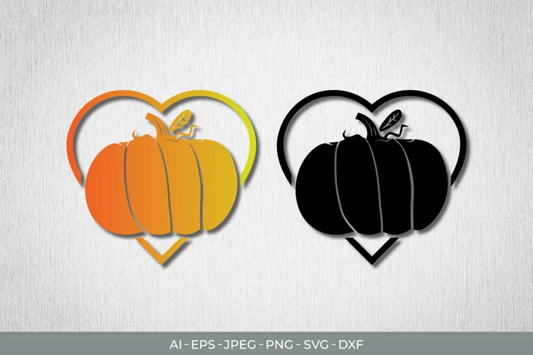 Heart Pumpkin with Gradient Color SVG