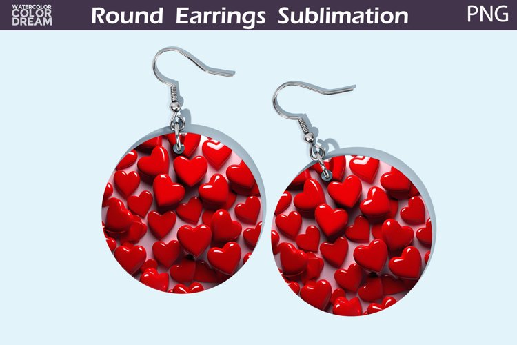 Valentine Heart Round Earrings | Valentines Day Earrings