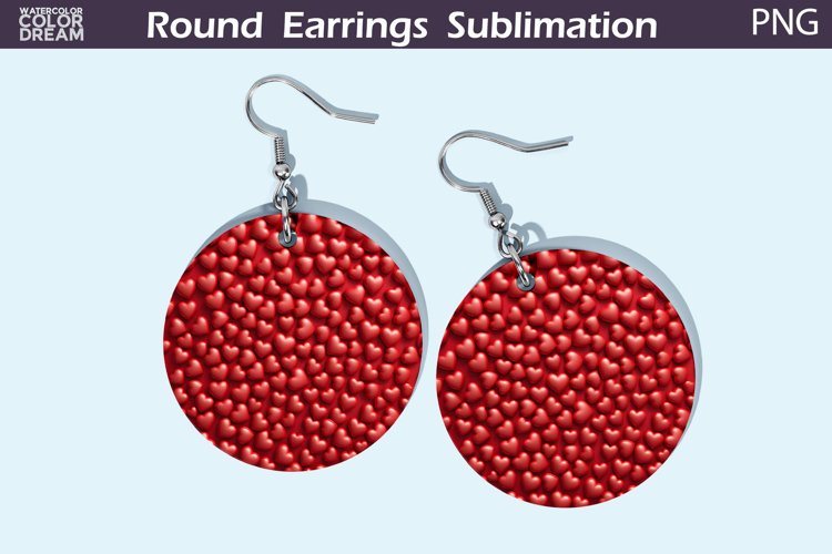 Valentine Heart Round Earrings | Valentines Day Earrings