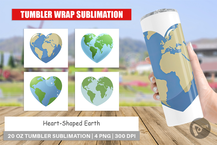Tumbler Heart-Shaped Earth
