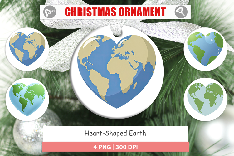 Ornament Heart-Shaped Earth