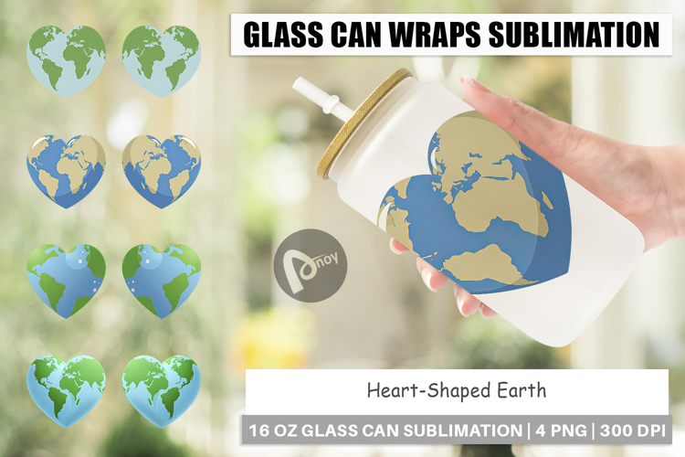 Glass Can Heart-Shaped Earth