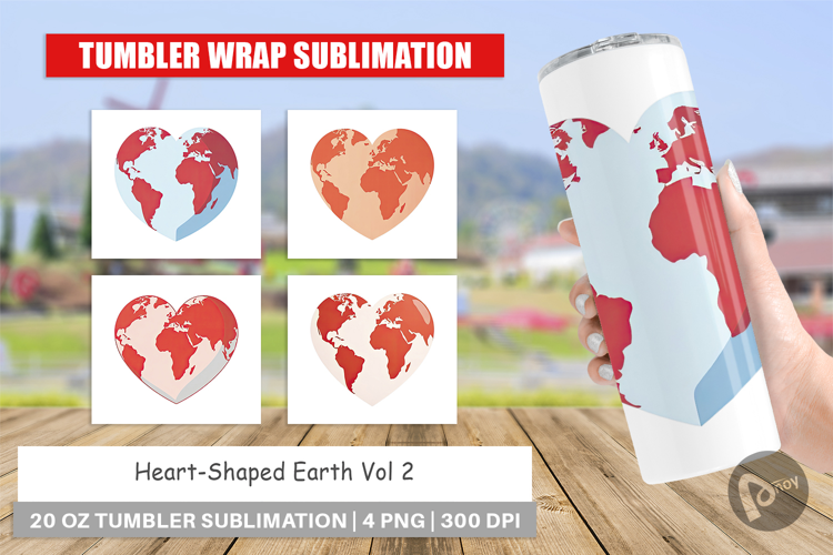 Tumbler Heart-Shaped Earth