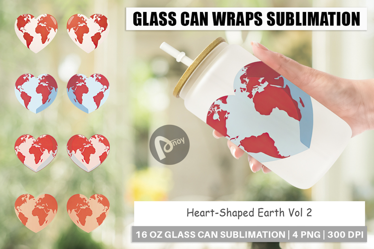 Glass Can Heart-Shaped Earth