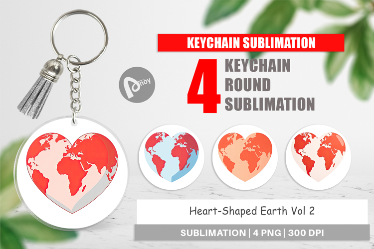 Keychain Heart-Shaped Earth