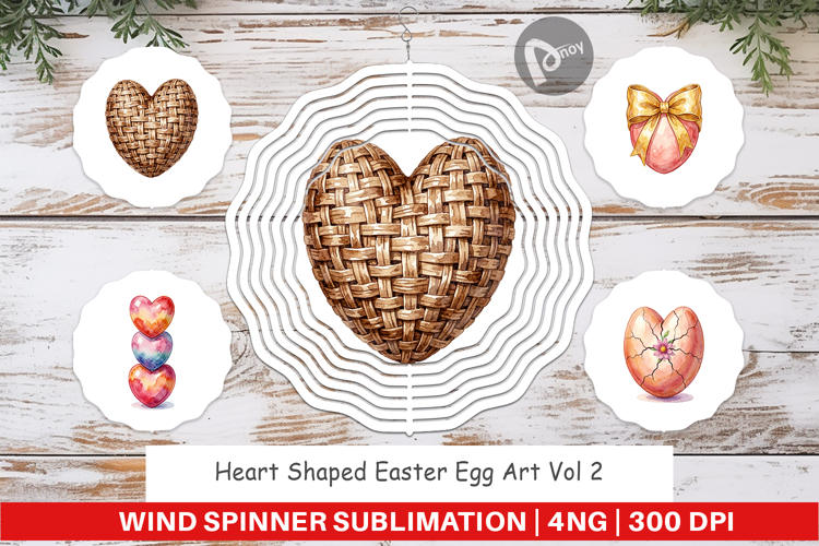 Heart Shaped Easter Egg Wind Spinner