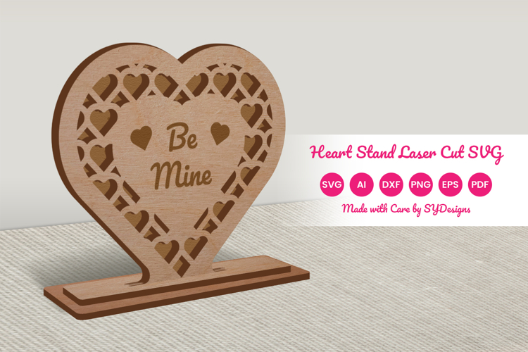 Heart Stand Laser Cut SVG