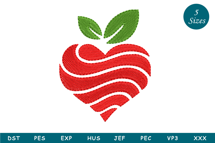 Heart Strawberry Machine Embroidery Design