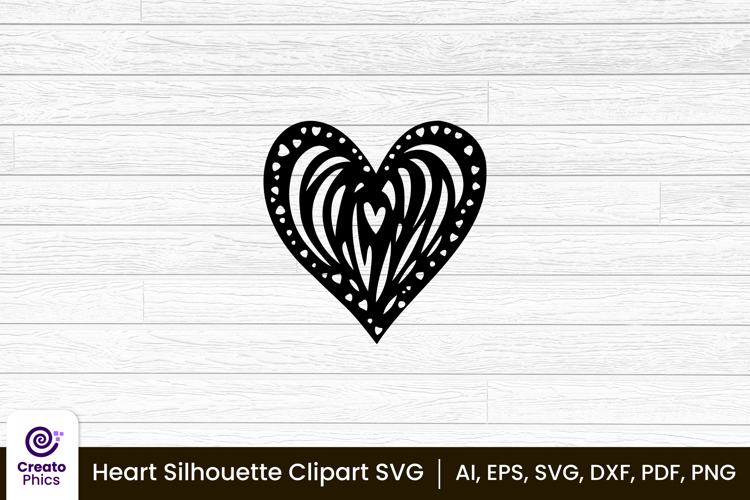 heart clipart silhouette love sublimation SVG | printable