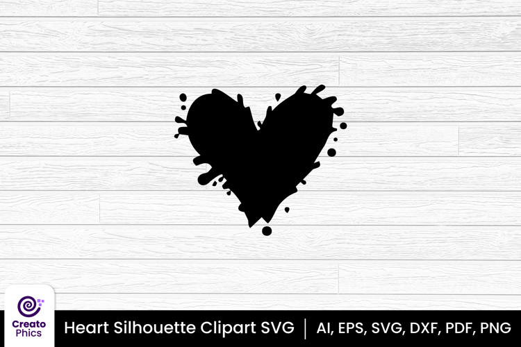 heart clipart silhouette love sublimation SVG | printable