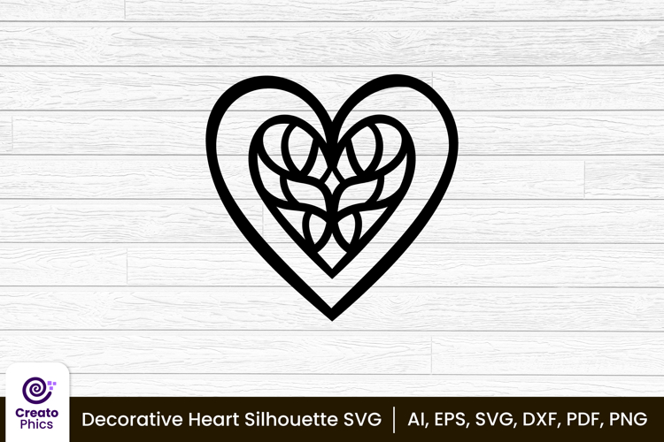 heart silhouette love printable SVG | romantic clipart