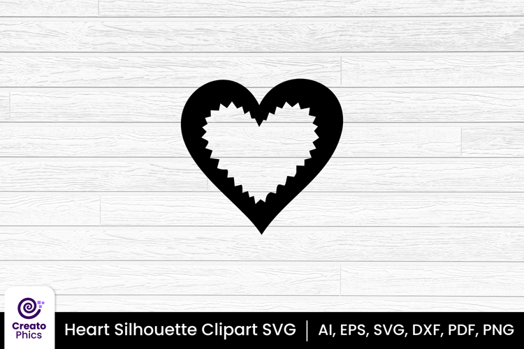 heart clipart silhouette love sublimation SVG | printable