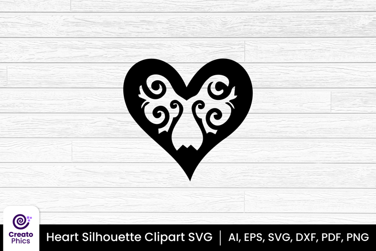 heart clipart silhouette love sublimation SVG | printable