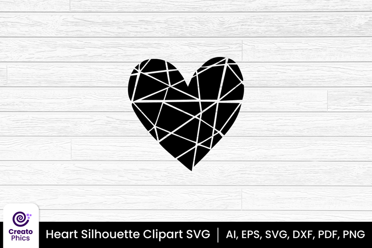 heart clipart silhouette love sublimation SVG | printable