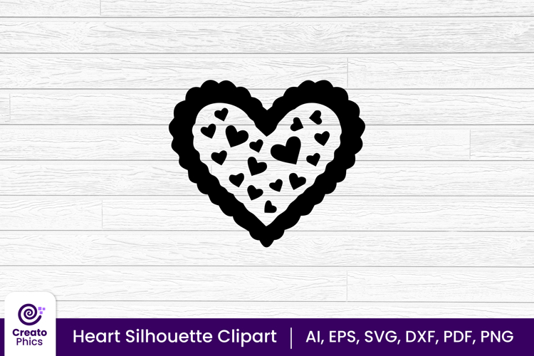 heart clipart silhouette love sublimation SVG | romantic