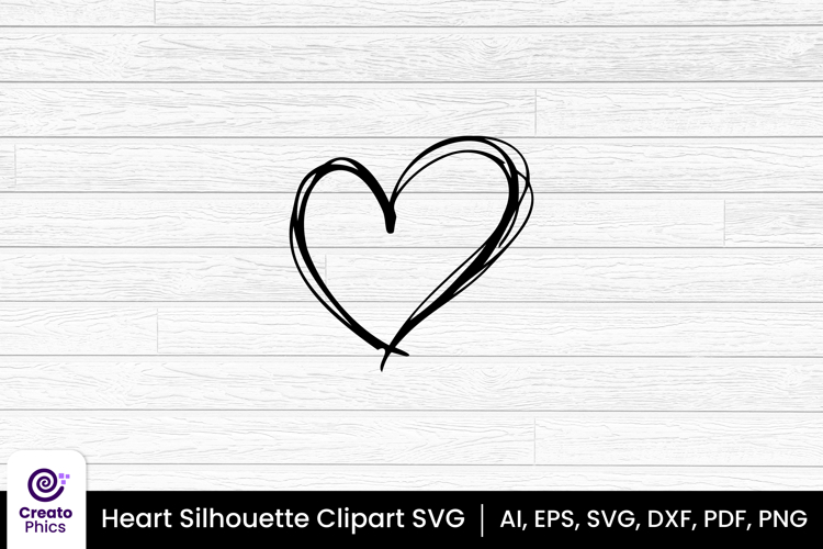 heart clipart silhouette love sublimation SVG | printable