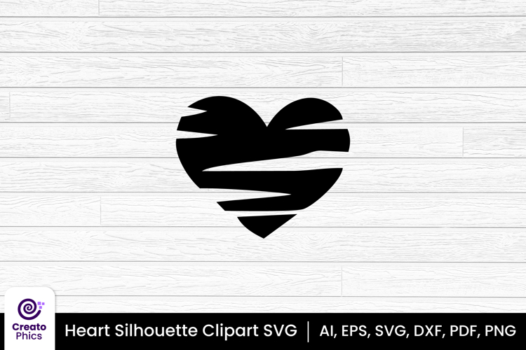 heart clipart silhouette love sublimation SVG | printable
