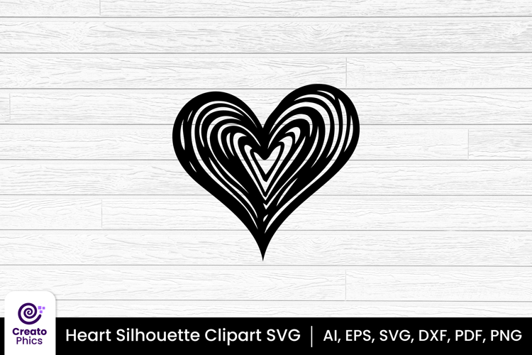 heart clipart silhouette love sublimation SVG | printable