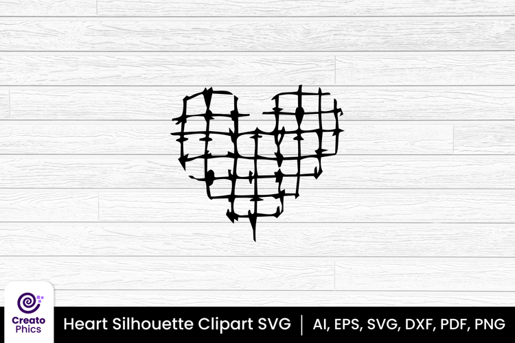 heart clipart silhouette love sublimation SVG | printable