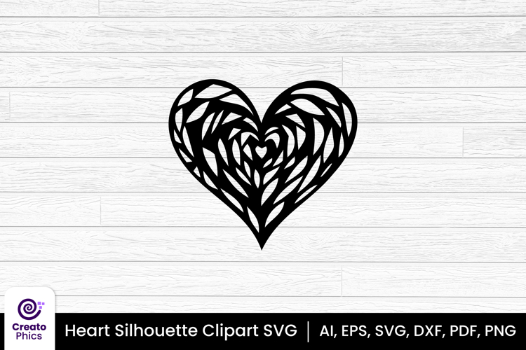heart clipart silhouette love sublimation SVG | printable
