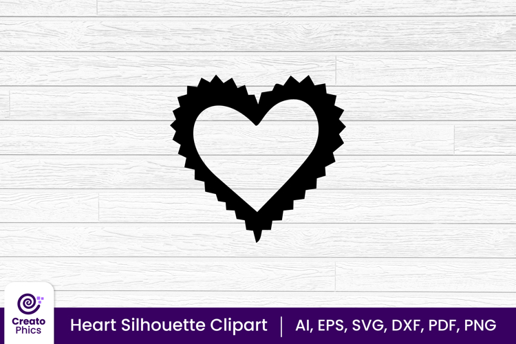 heart clipart silhouette love sublimation SVG | romantic