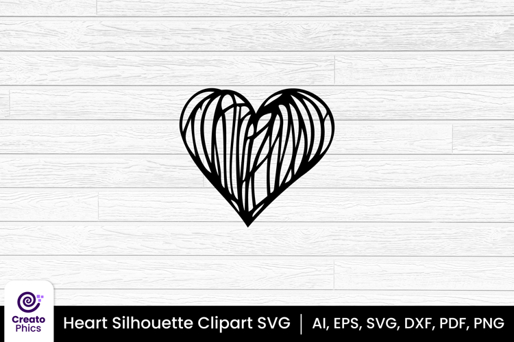 heart clipart silhouette love sublimation SVG | printable