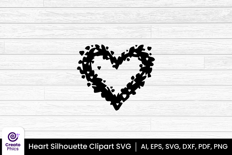 heart clipart silhouette love sublimation SVG | printable