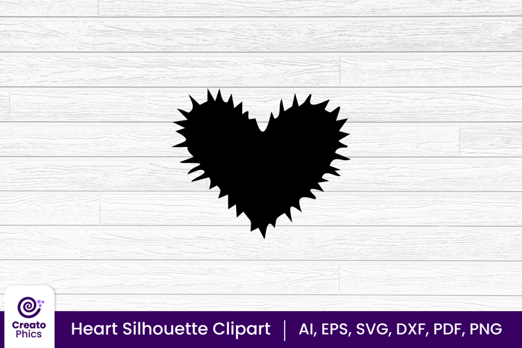 heart clipart silhouette love sublimation SVG | romantic