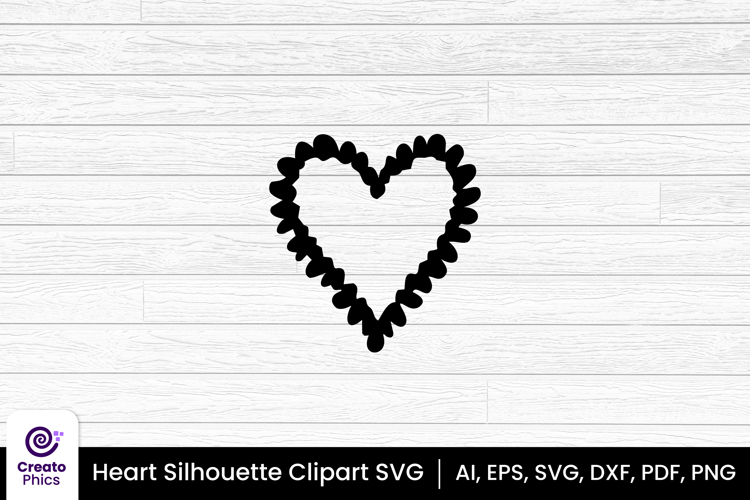 heart clipart silhouette love sublimation SVG | printable