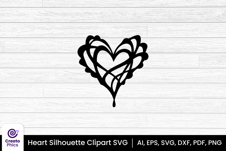 heart clipart silhouette love sublimation SVG | printable