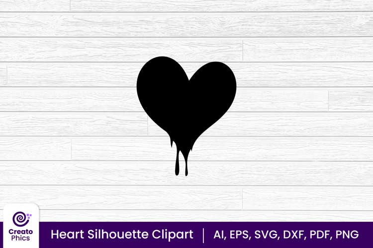 heart clipart silhouette love sublimation SVG | romantic