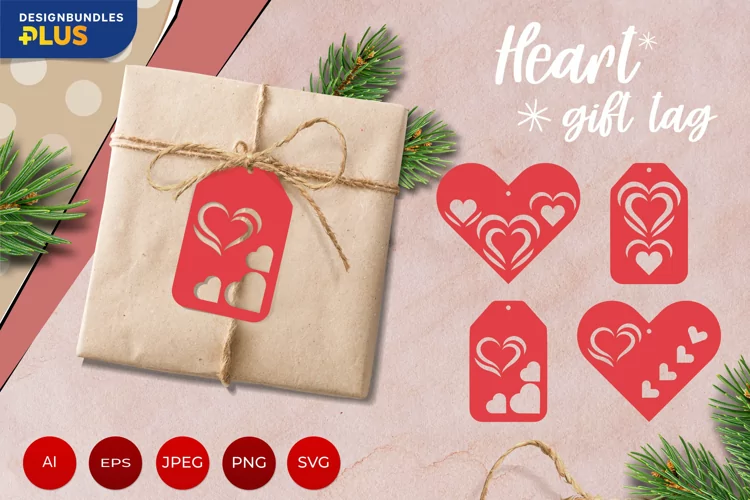 Heart Gift Tag Paper Cutting Set for Wedding or Birthday
