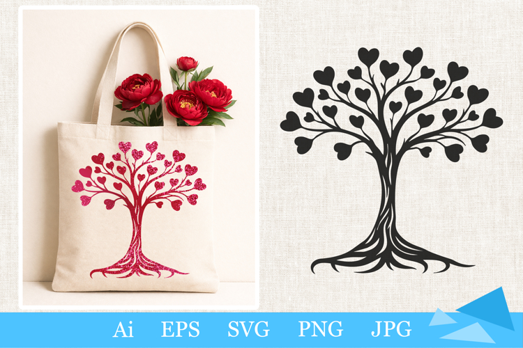 Heart Tree SVG, Laser Cut, SVG, cut file, wall art, decorations, Valentine’s Day, Valentines Day svg,