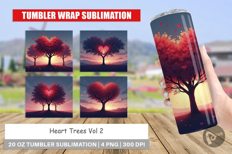 Tumbler Heart Trees