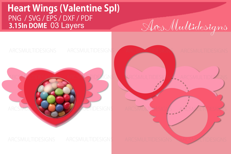 Heart wings Candy Dome SVG