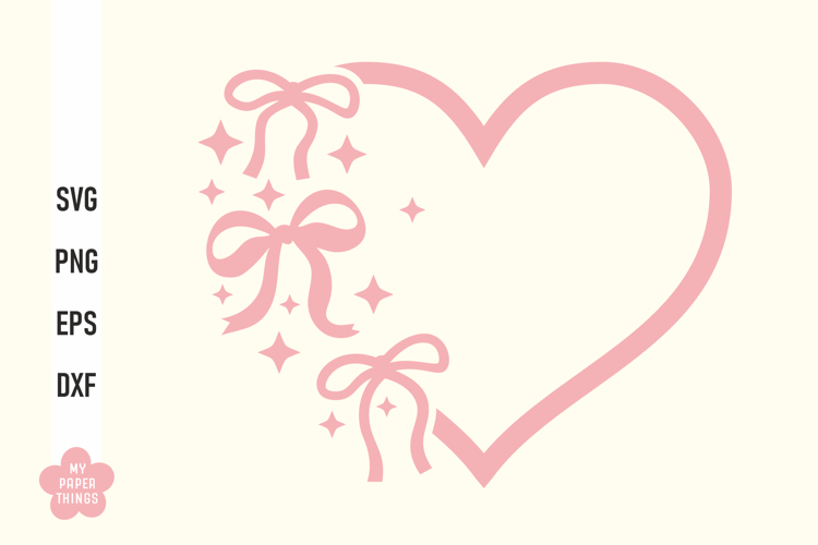 Bow Svg, Heart Svg, Valentine cut files