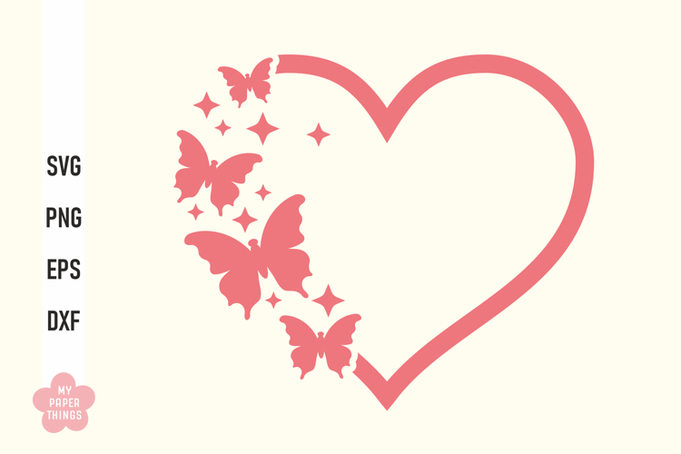 Butterfly Svg, Heart Svg, Summer cut files
