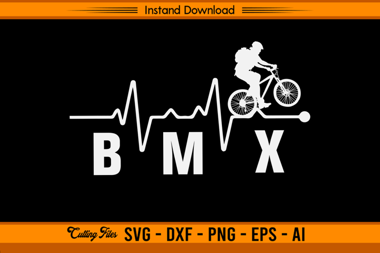 Heartbeat BMX Biker SVG Design for Cycling Lovers