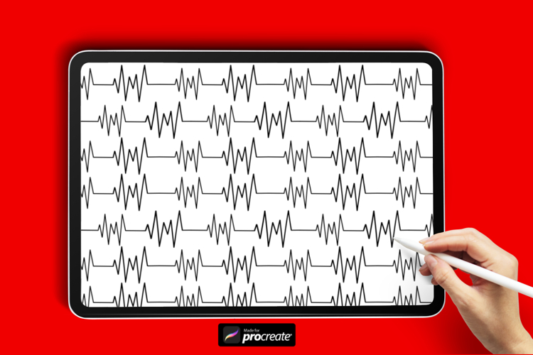 Heartbeat Monitor Pattern | Brush for Procreate