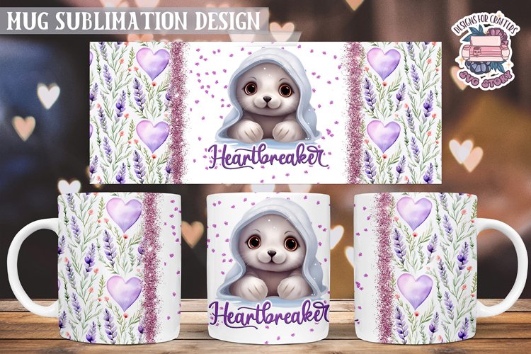 Valentine Mug Wrap Sublimation Heartbreaker quote Love example image 1