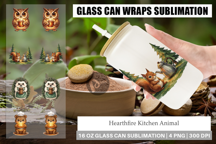 Hearthfire Kitchen Animal Glass Can