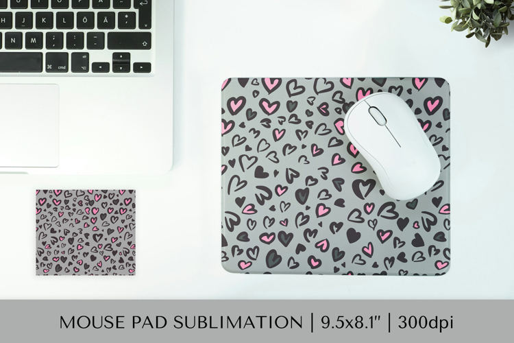 Heart Leopard mouse pad sublimation. Valentines design 001