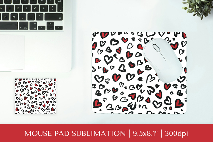 Heart Leopard mouse pad sublimation. Valentines design 003
